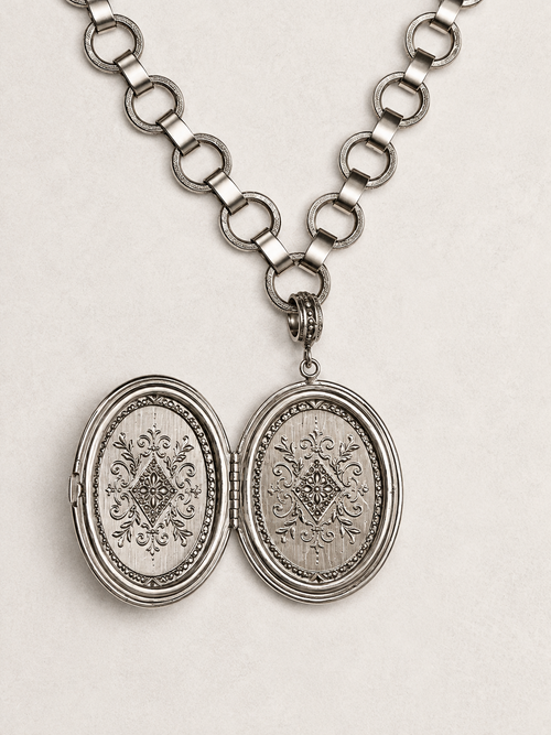 Archive Chain No. 009 — Whiting & Davis Shield Photo Locket