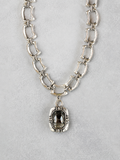 Solitaire Crystal Necklace (Silver)