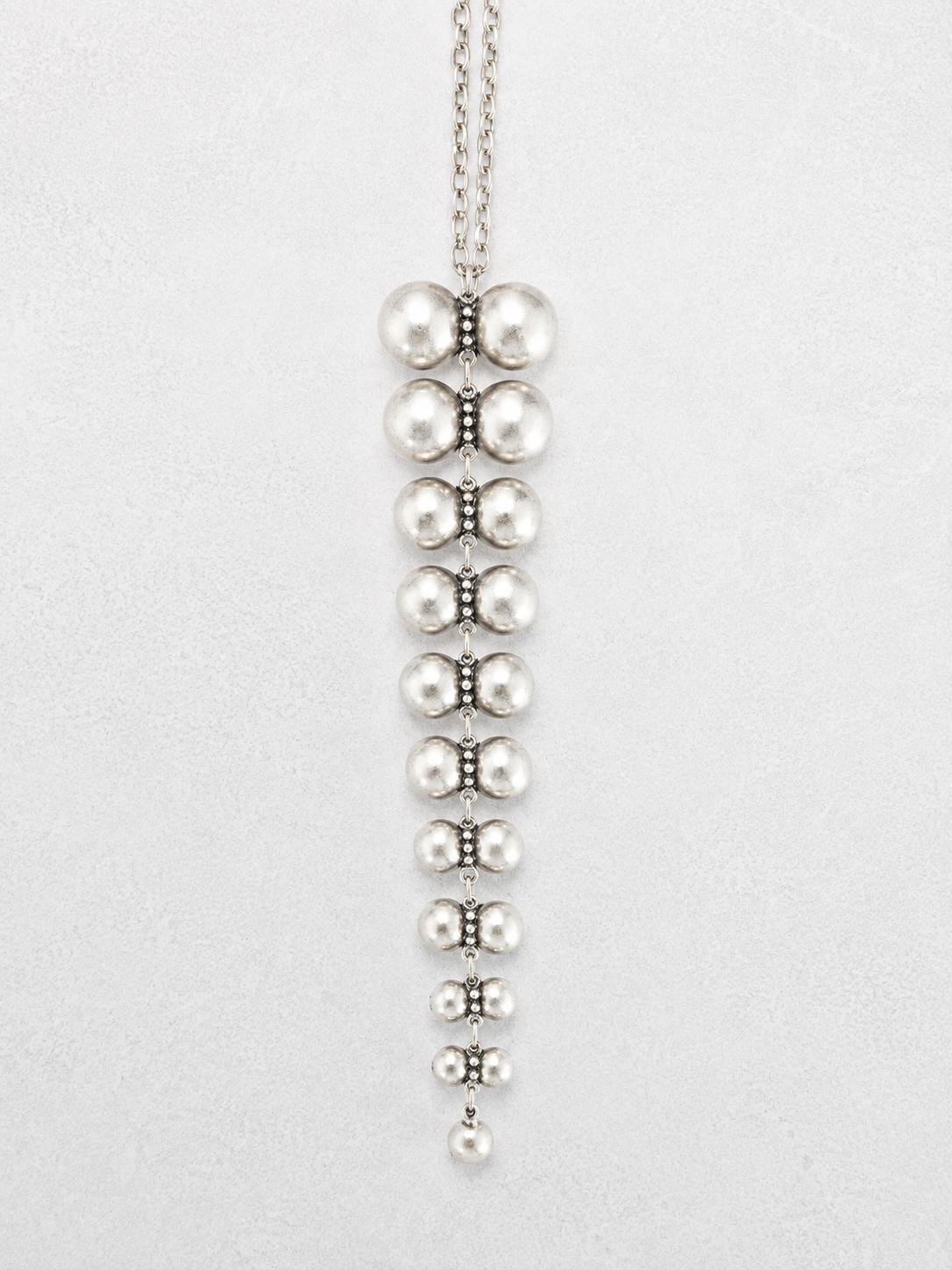 Cascading Seed Necklace (Silver)
