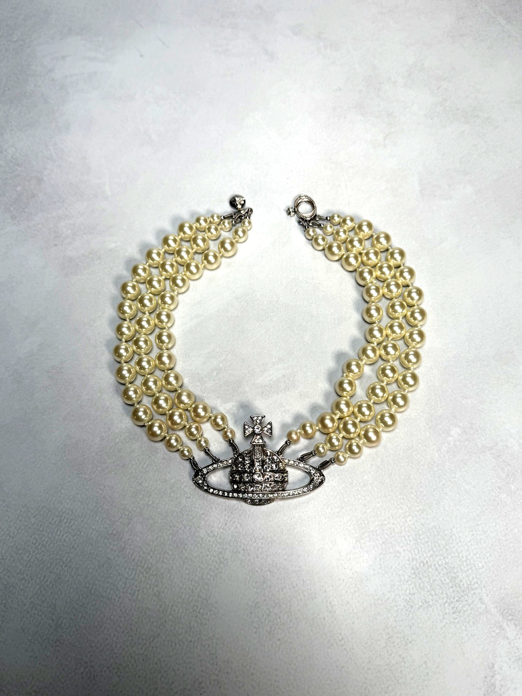 Vivienne Westwood Triple-Strand Pearl Orb Choker