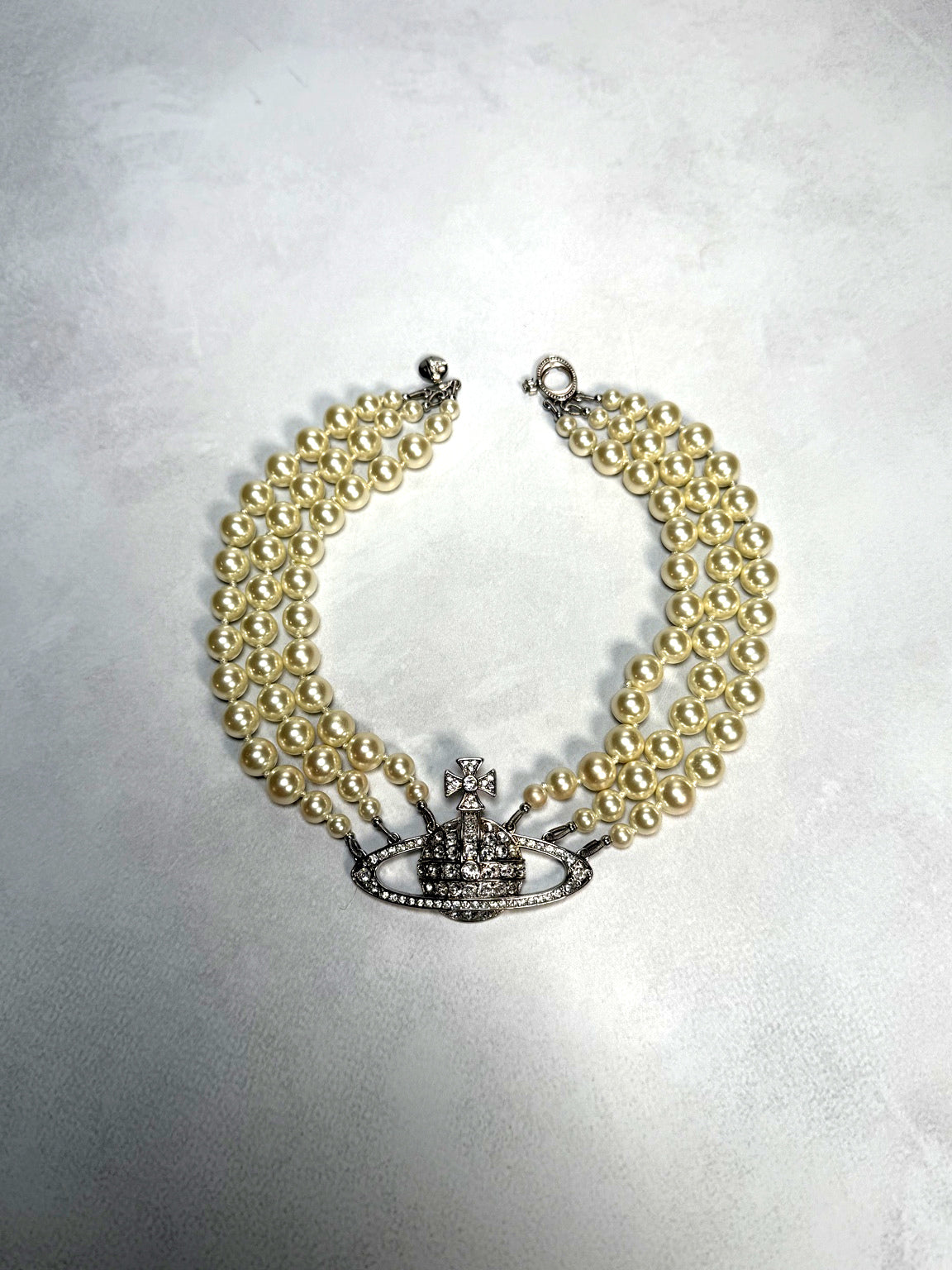Vivienne Westwood Triple-Strand Pearl Orb Choker