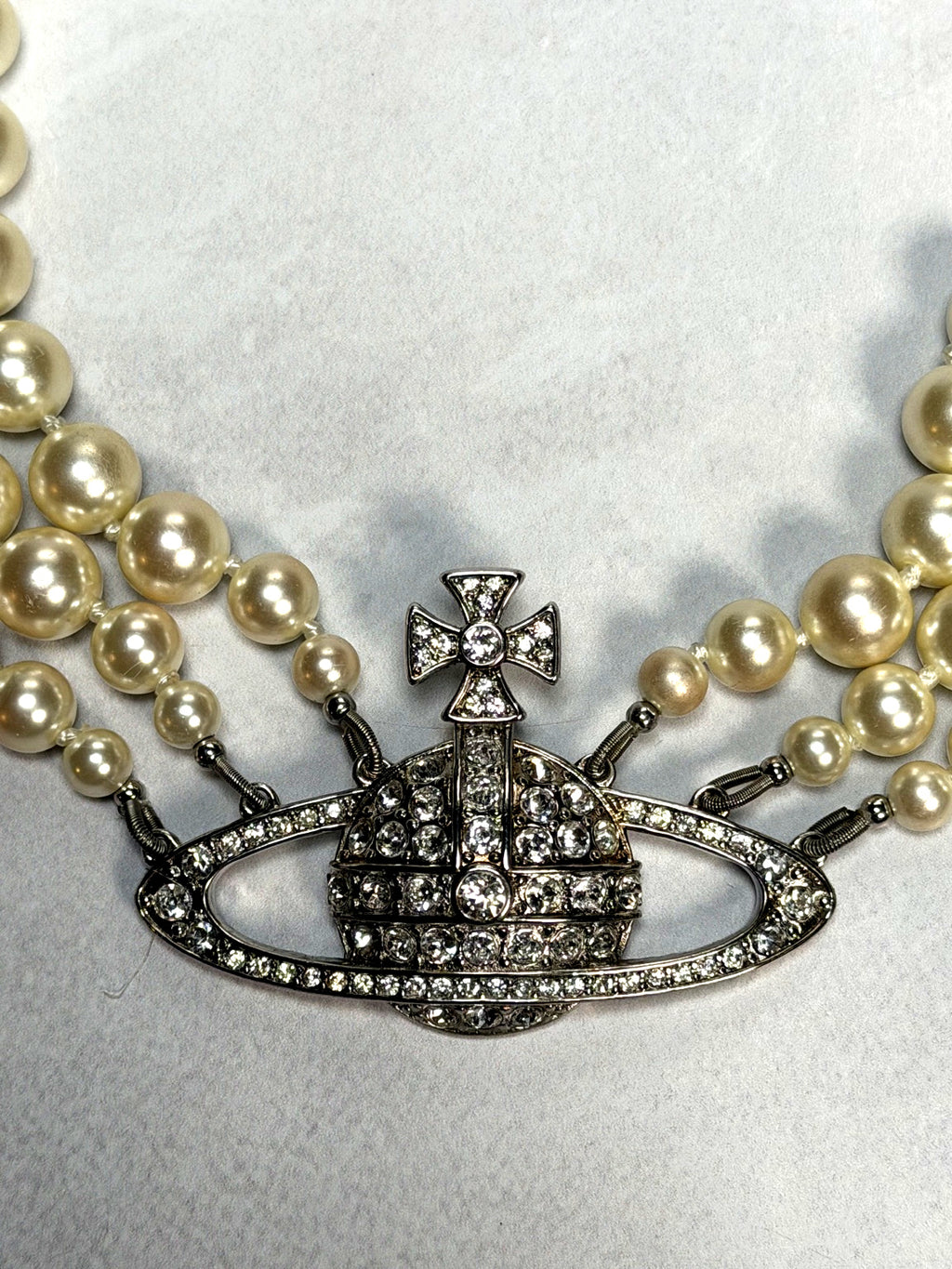 Vivienne Westwood Triple-Strand Pearl Orb Choker
